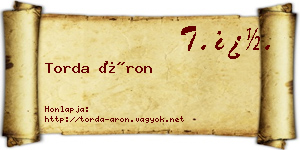 Torda Áron névjegykártya
